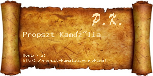 Propszt Kamélia névjegykártya